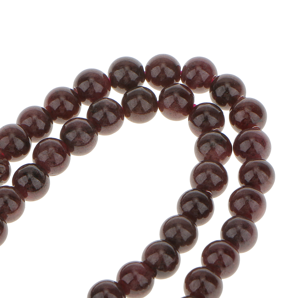 5mm Garnet Round Gemstone Loose Beads Strand 15.5 Inch