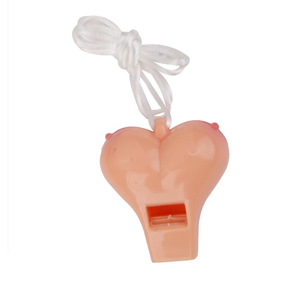 Hens Night Party Novelty Plastic Whistle Necklace Boob Shape Funny Gift