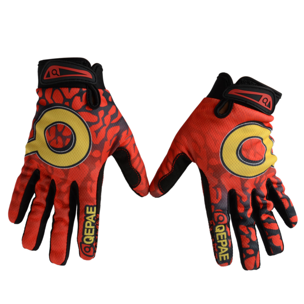 Winter Outdoor Sports Cycling Bike Bicycle Full Finger Gloves Red Yellow XL