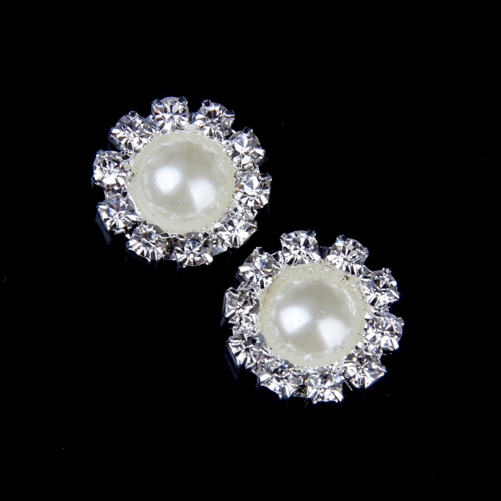 20pcs Crystal Faux Pearl Button Decoration DIY 
