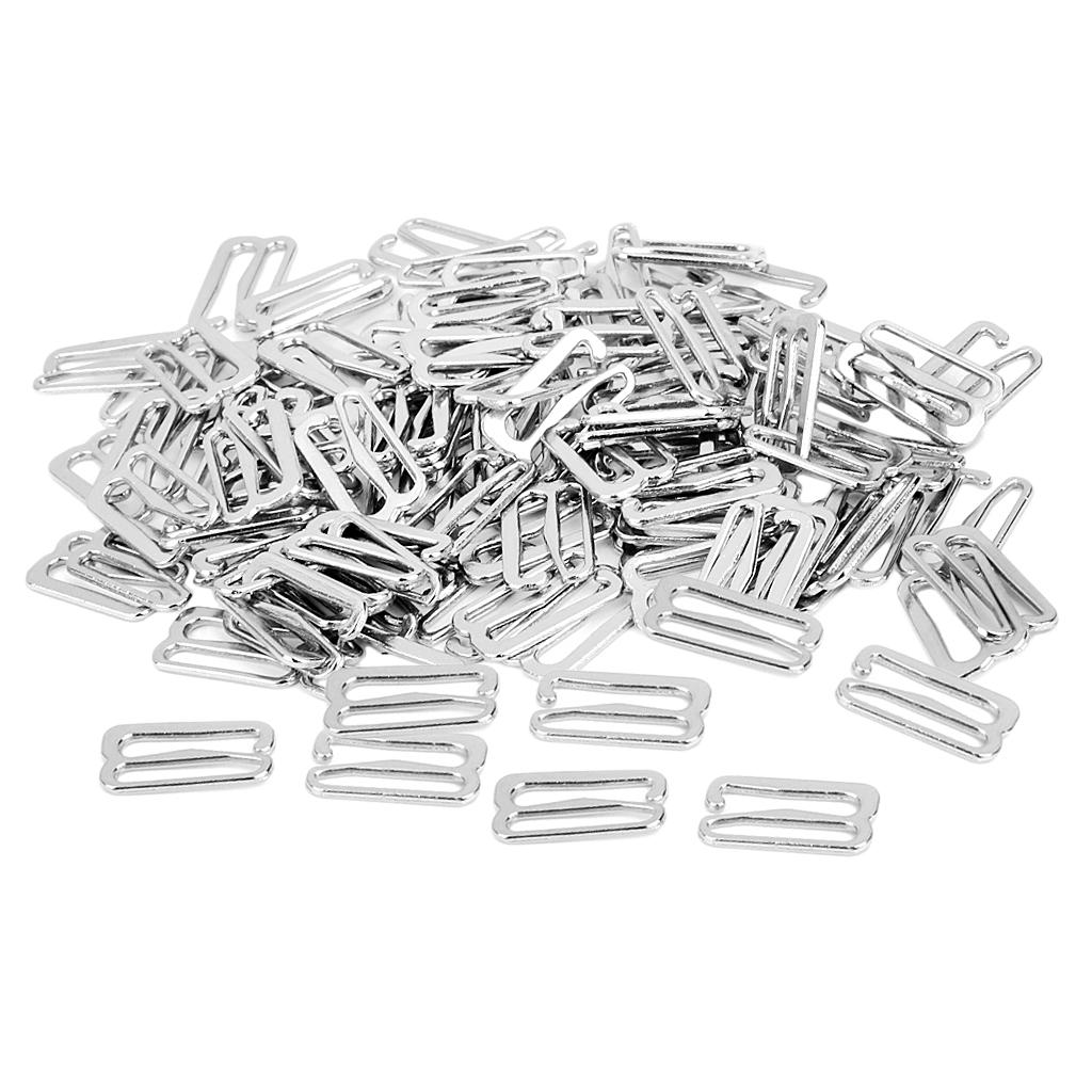 3x100pcs Metal Bra Strap Adjuster Slider/ Hooks Lingerie Sewing 14mm 9 Shape