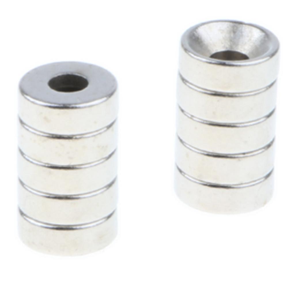 2x10 Pieces 7 mm Diameter Round Magnet with Hole for Screwdriver
