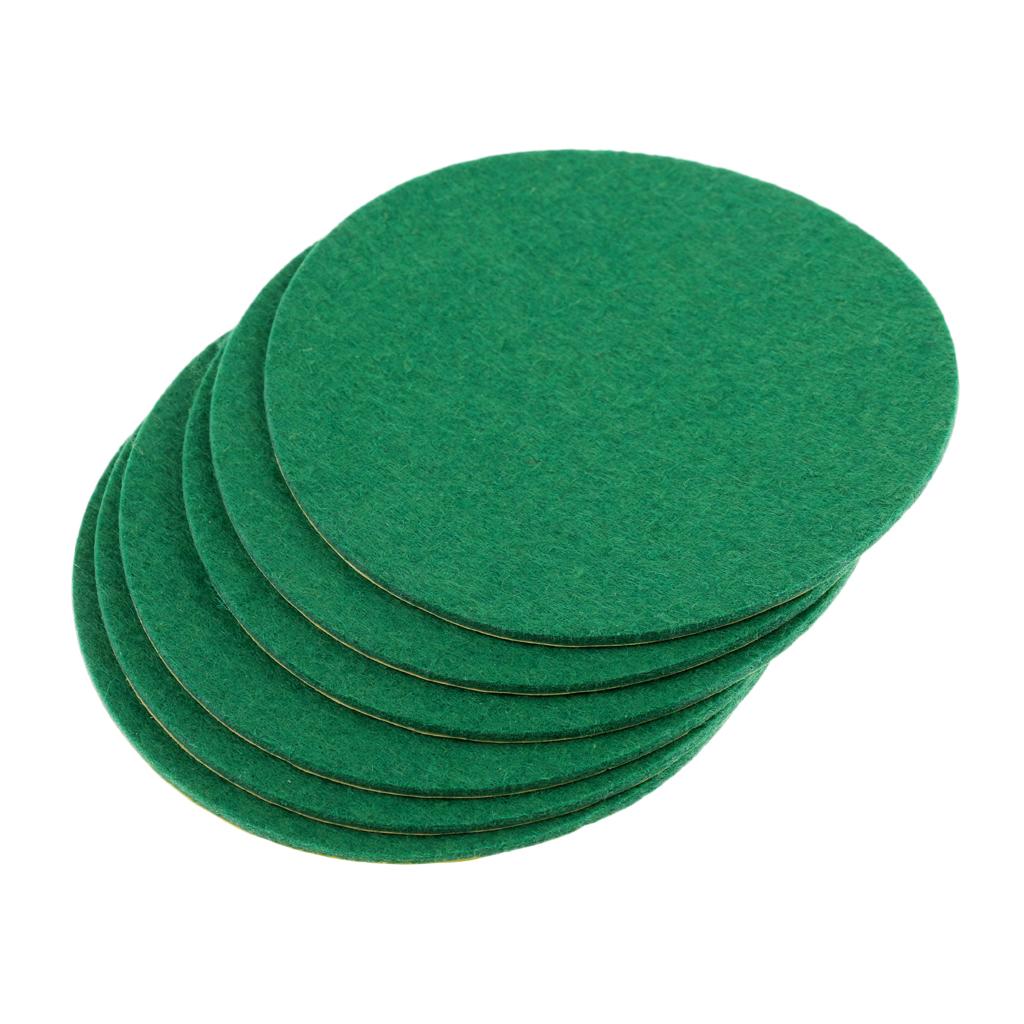 Set of 6 Green Felt Pads Replacement for Air Hockey Table Felt Pusher Mallet 