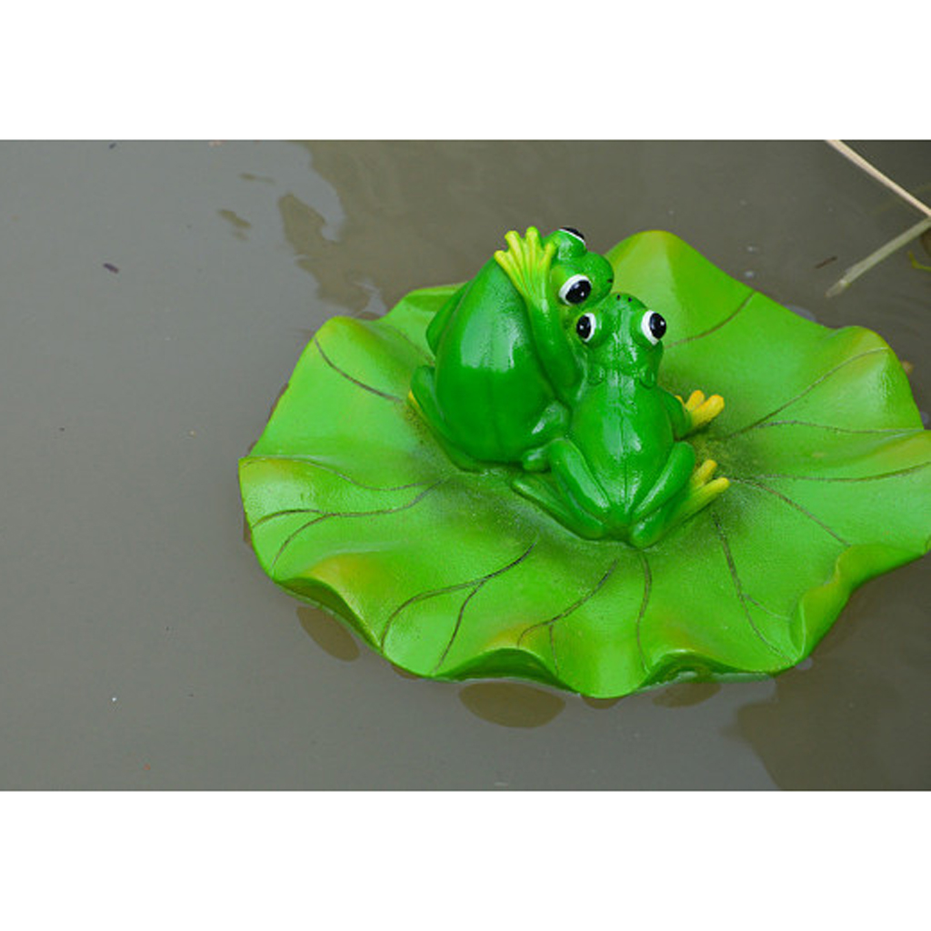 Garten & Terrasse Frosch und Blatt schwimmend Schwimmfrosch Teichdeko