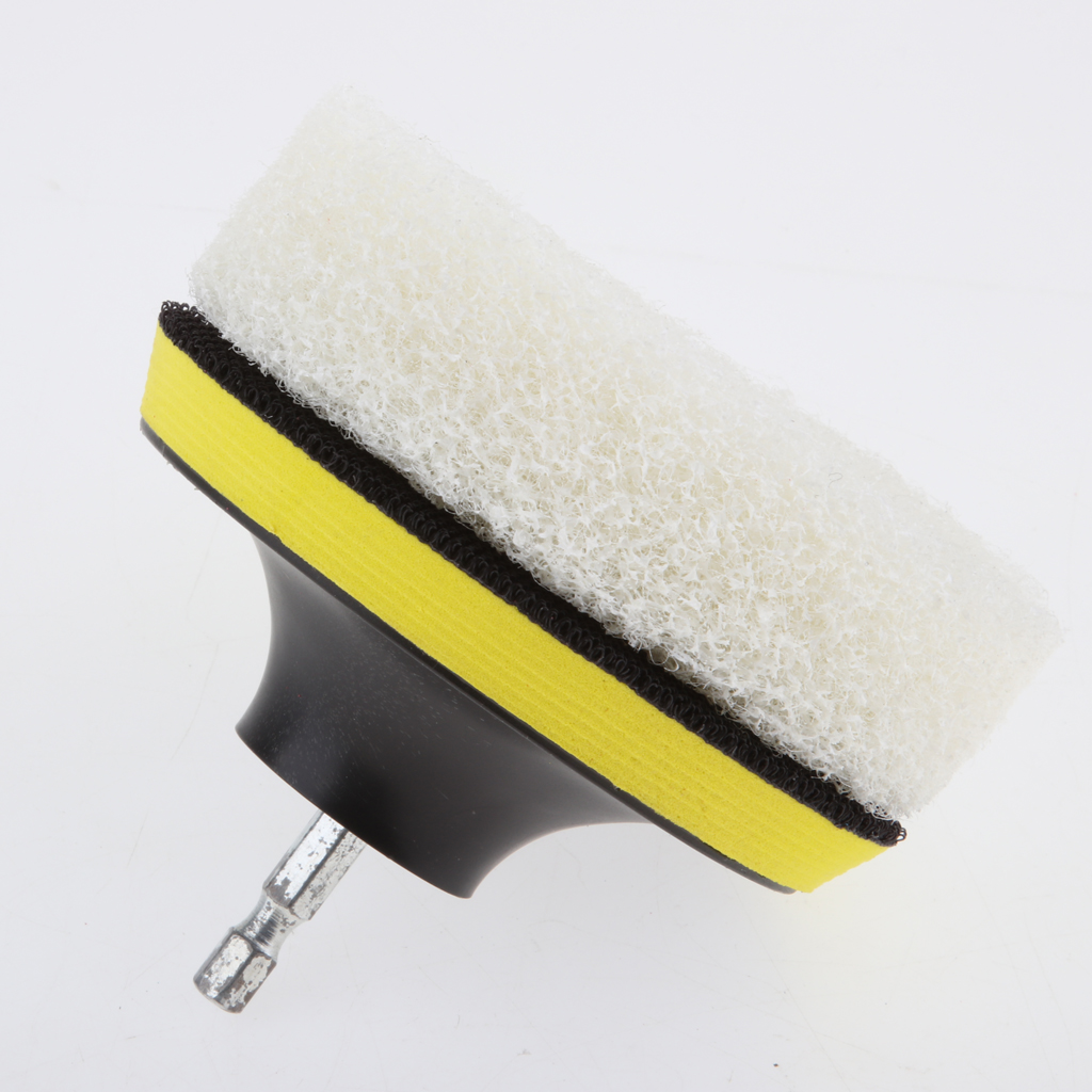 Drill Brush Power Scrubber Cleaning Tub Cleaner Attachment Kit w/3 Pads