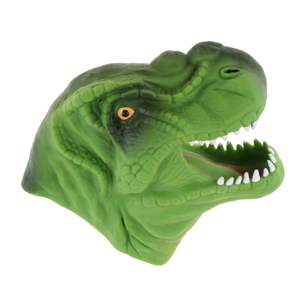 Simulation Tyrannosaurus Head Hand Puppet Dinosaur Figure Toy Kids Toy green