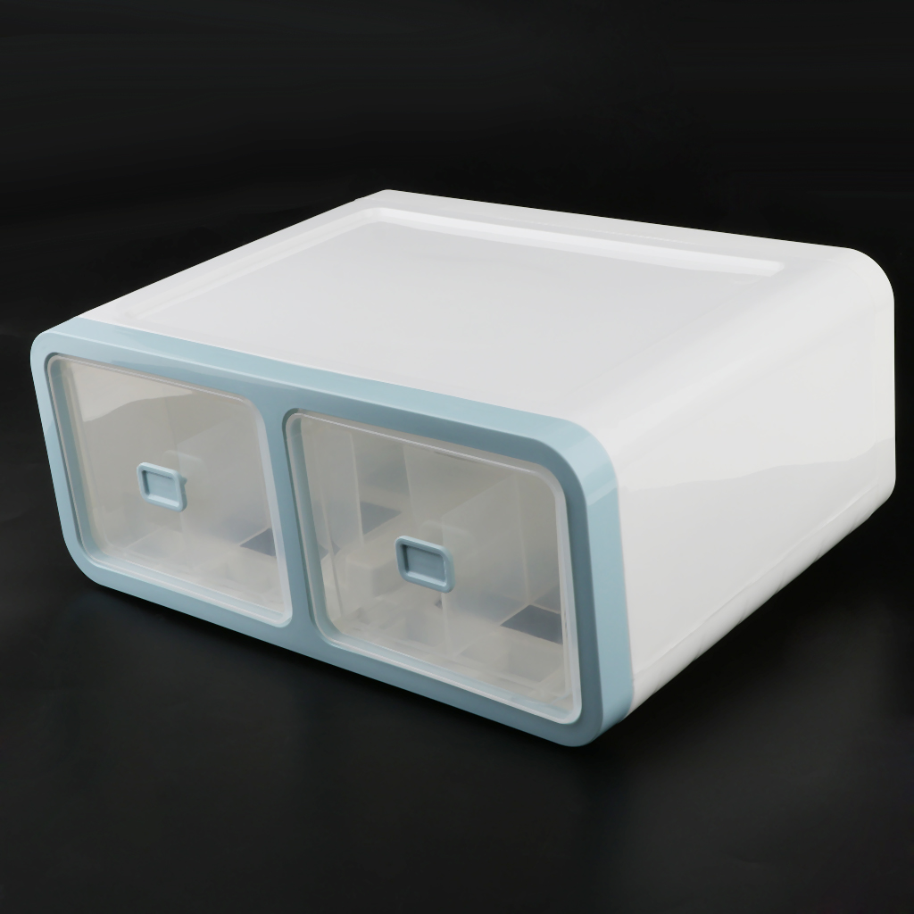 Plastic Underwear Storage Organizer Socks Bra Container Drawer 16-Grid Blue