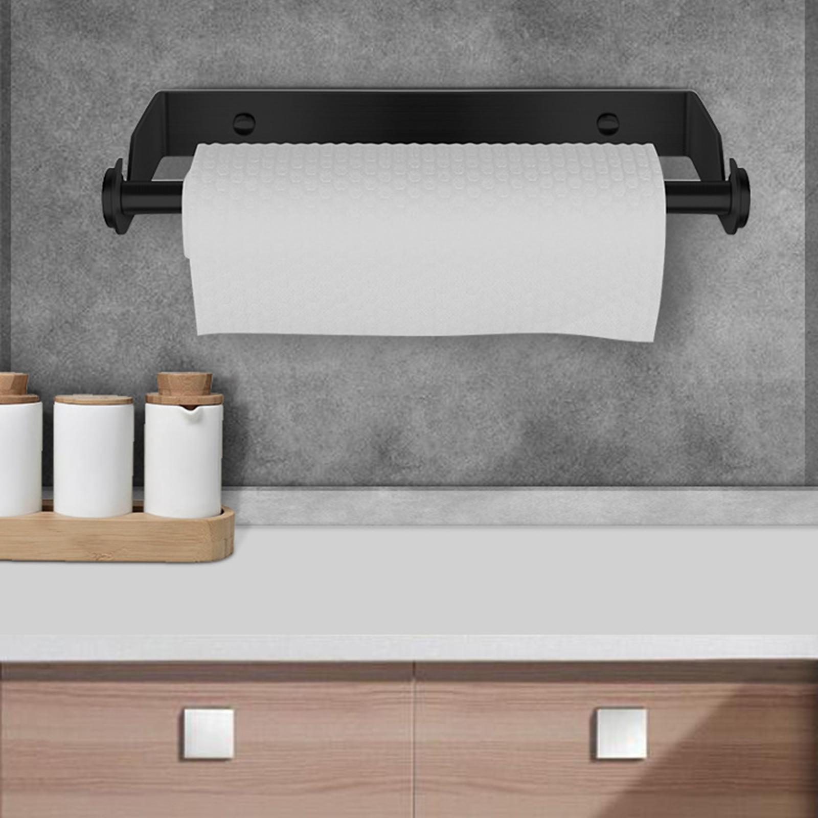 Paper Towel Holder Wall Mount Toilet Roll Paper Towel Hanger Rack Silver