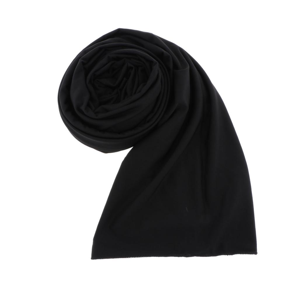 Womens Cotton Crinkle Scarve Hijab Shawl Muslim Long Wrap Scarf Black