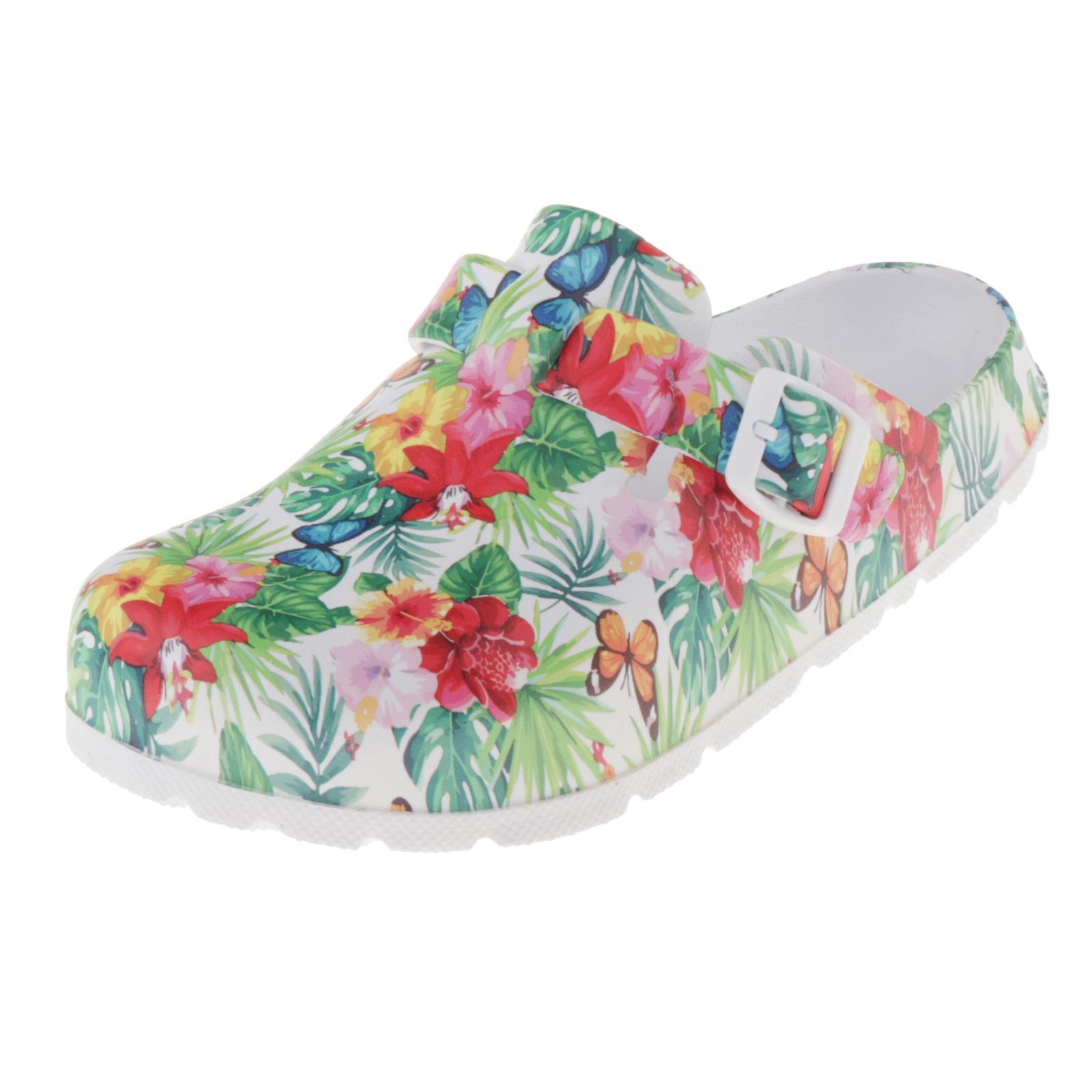 Flower Printed Chef Clogs