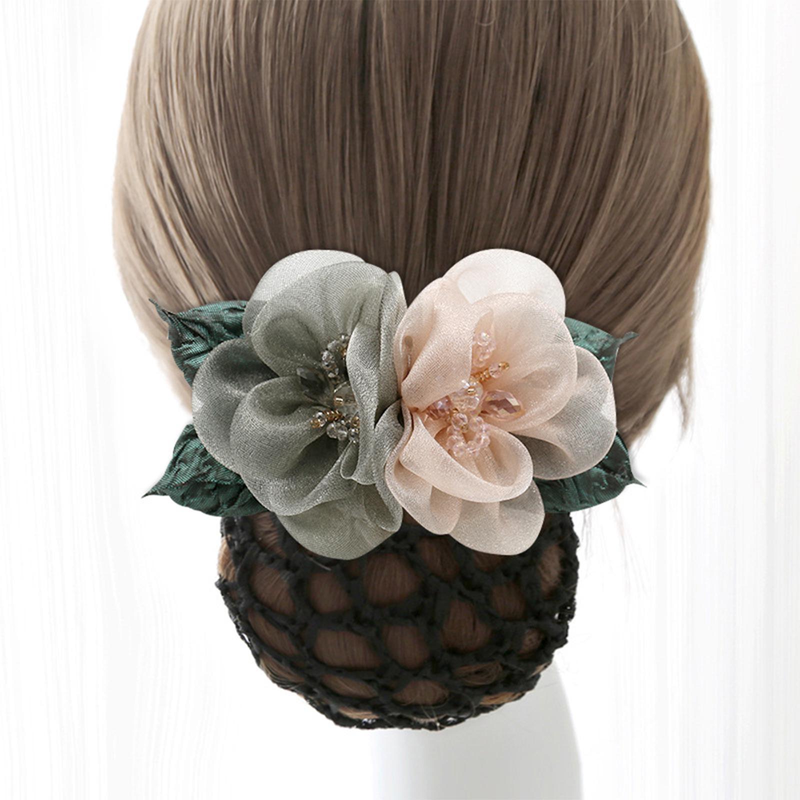 Hair Clip Rose Brooch Hair Accessories Hairpins Bridal Women gray