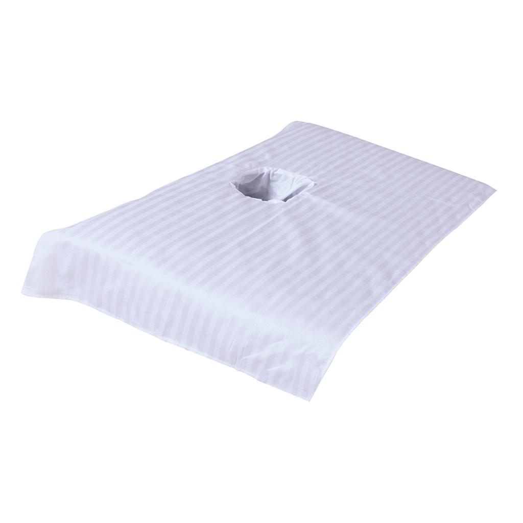 Pure Cotton Massage Table Face Hole Towel Beauty Bed Cover Sheet White