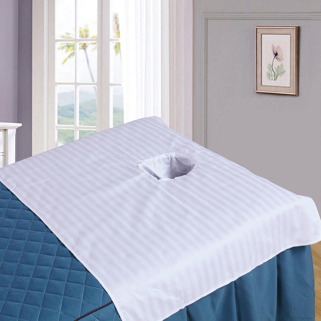 12xPure Cotton Massage Table Face Hole Towel Beauty Bed Cover Sheet White