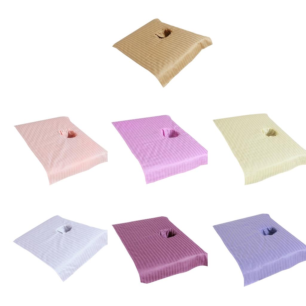 2x Pure Cotton Massage Table Face Hole Towel Beauty Bed Cover Sheet 