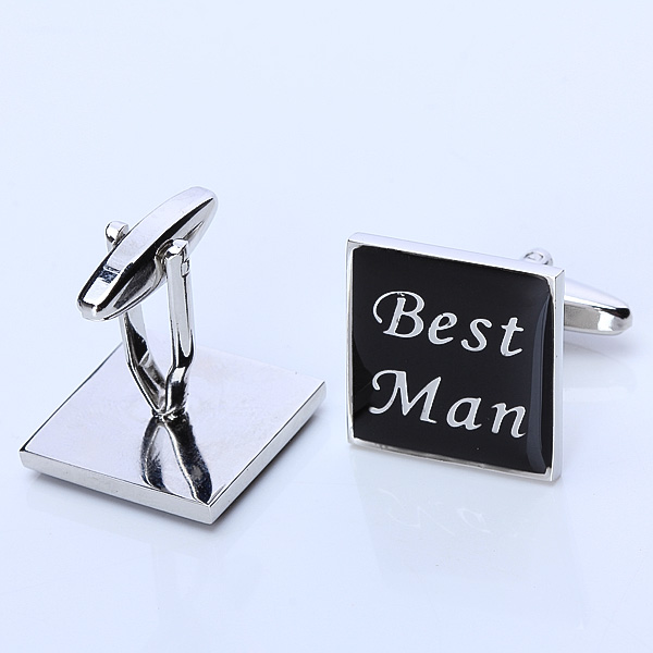 Square Black Best Man Cufflinks