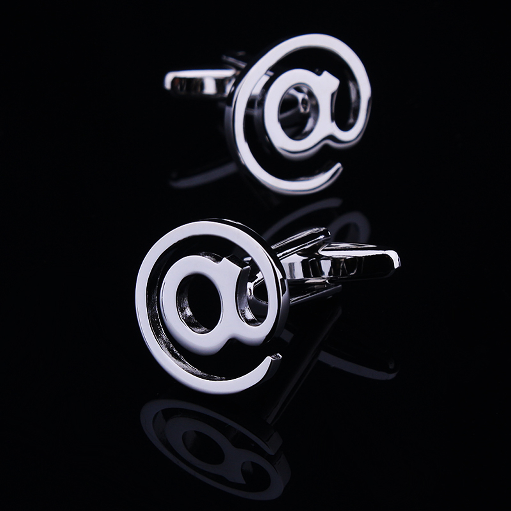 1 Pair Men's Novelty @ at Internet Email Symbol Cufflinks Cuff Links