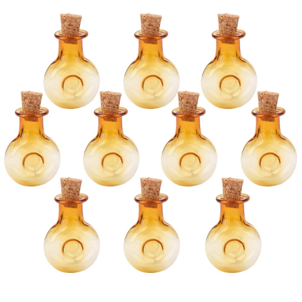 10 Glass Cork Bottles Round XO Shape Vial Wishing Bottle DIY Pendants Coffee