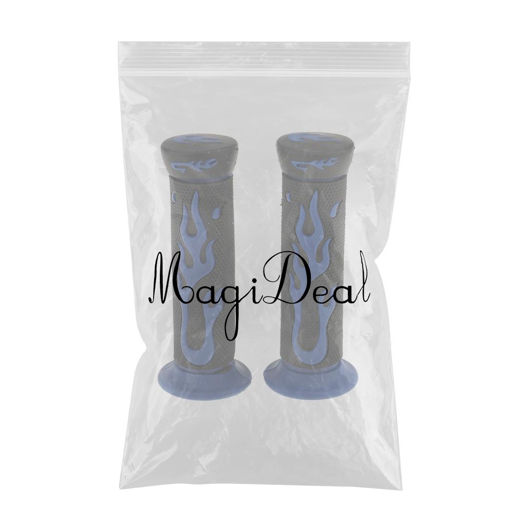 Universal 7/8'' Motorcycle Scooter Handlebar Hand Grips Rubber Blue