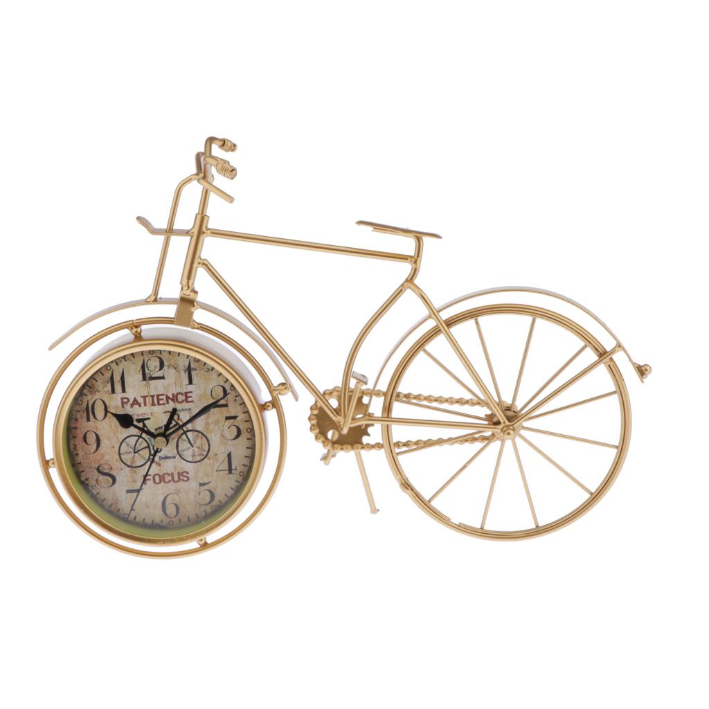 Vintage Metal Bicycle Bike Clock Home Decoration Table Clock Ornament