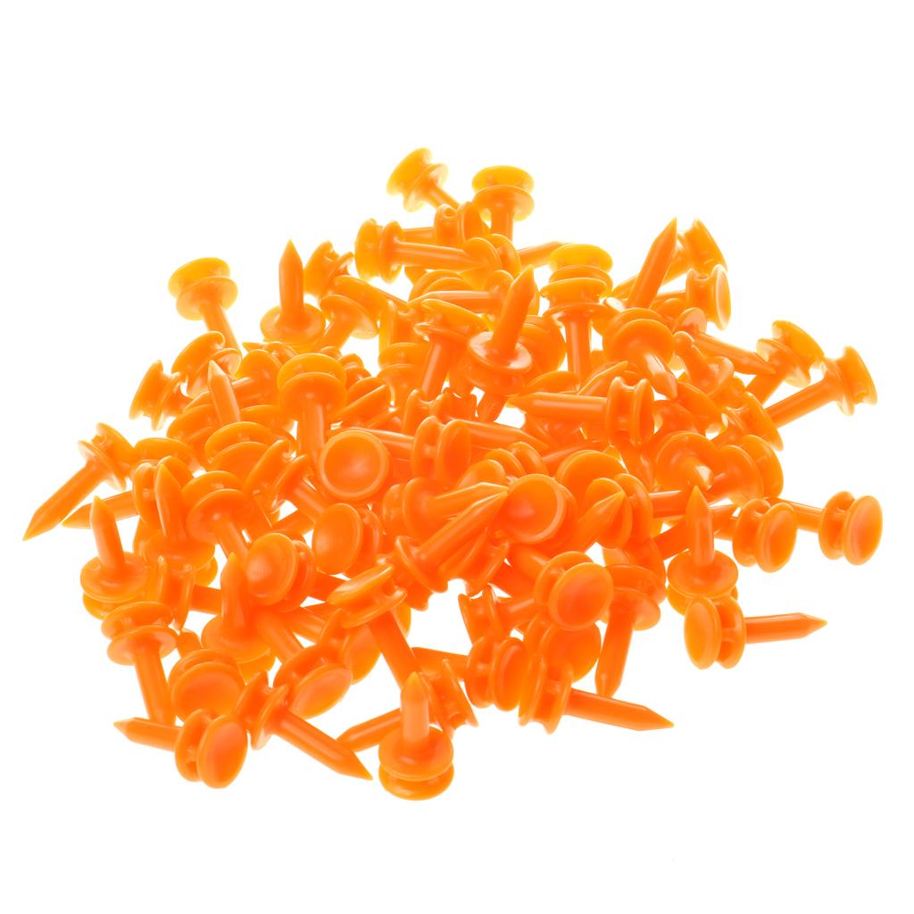 100 Pcs/Pack Professional 25mm 0.98" Plastic Castle Golf Tees Orange