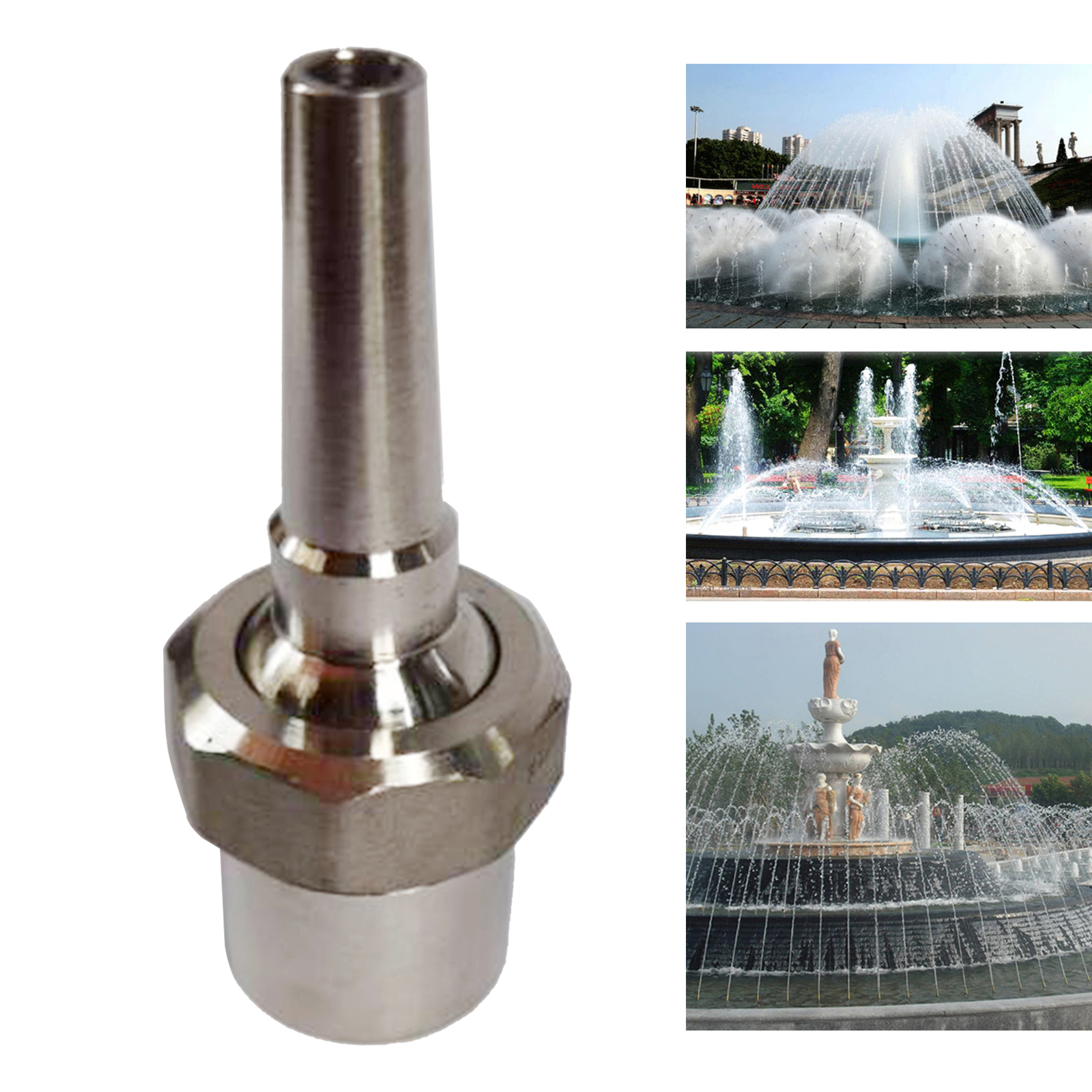 Adjustable Stainless Steel Universal Straight Garden Fountain Nozzle DN15