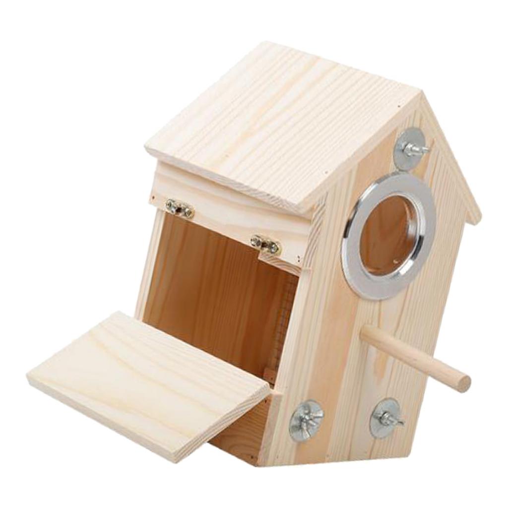 Wooden Bird Nest Breeding Box Cage for Lovebirds Cockatiel Budgie Parrot