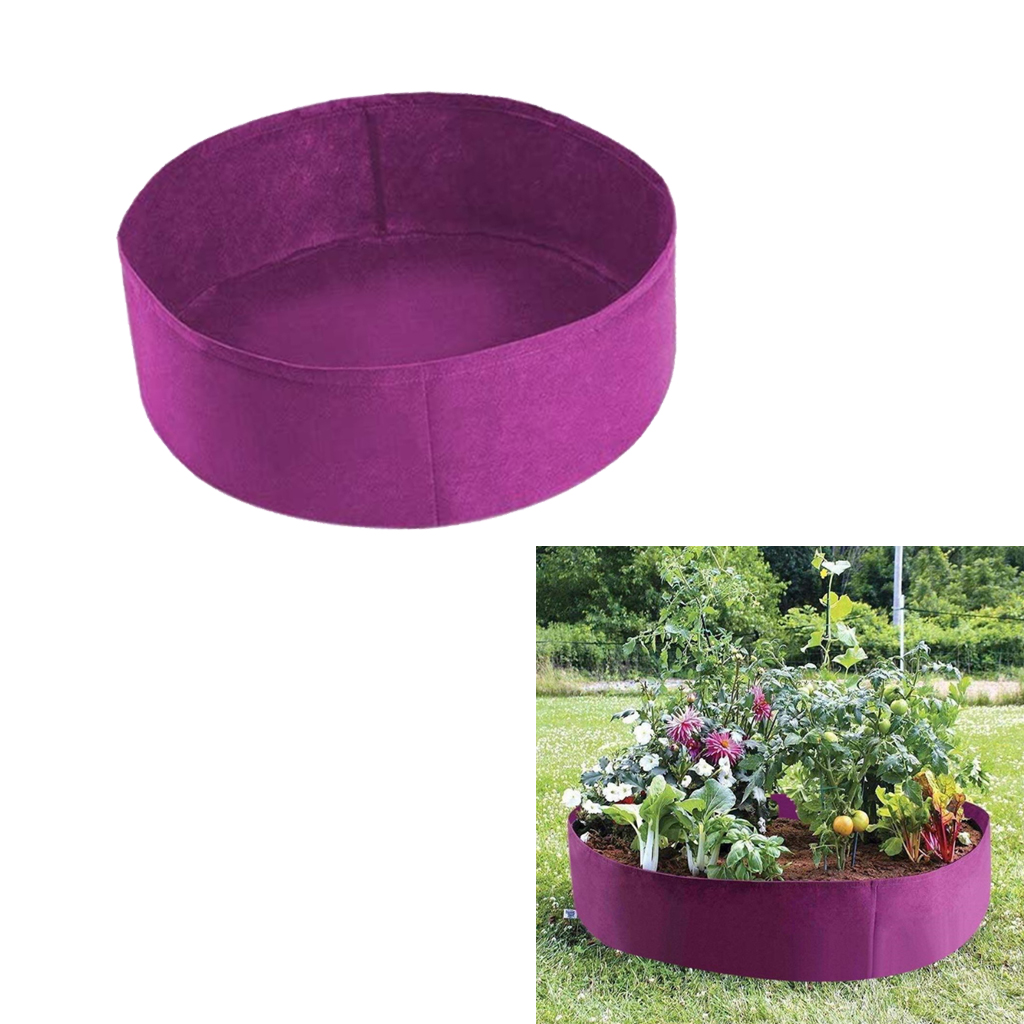 Round Felt Non-woven Plant Grow Bags Potato Container Purple_50x20cm