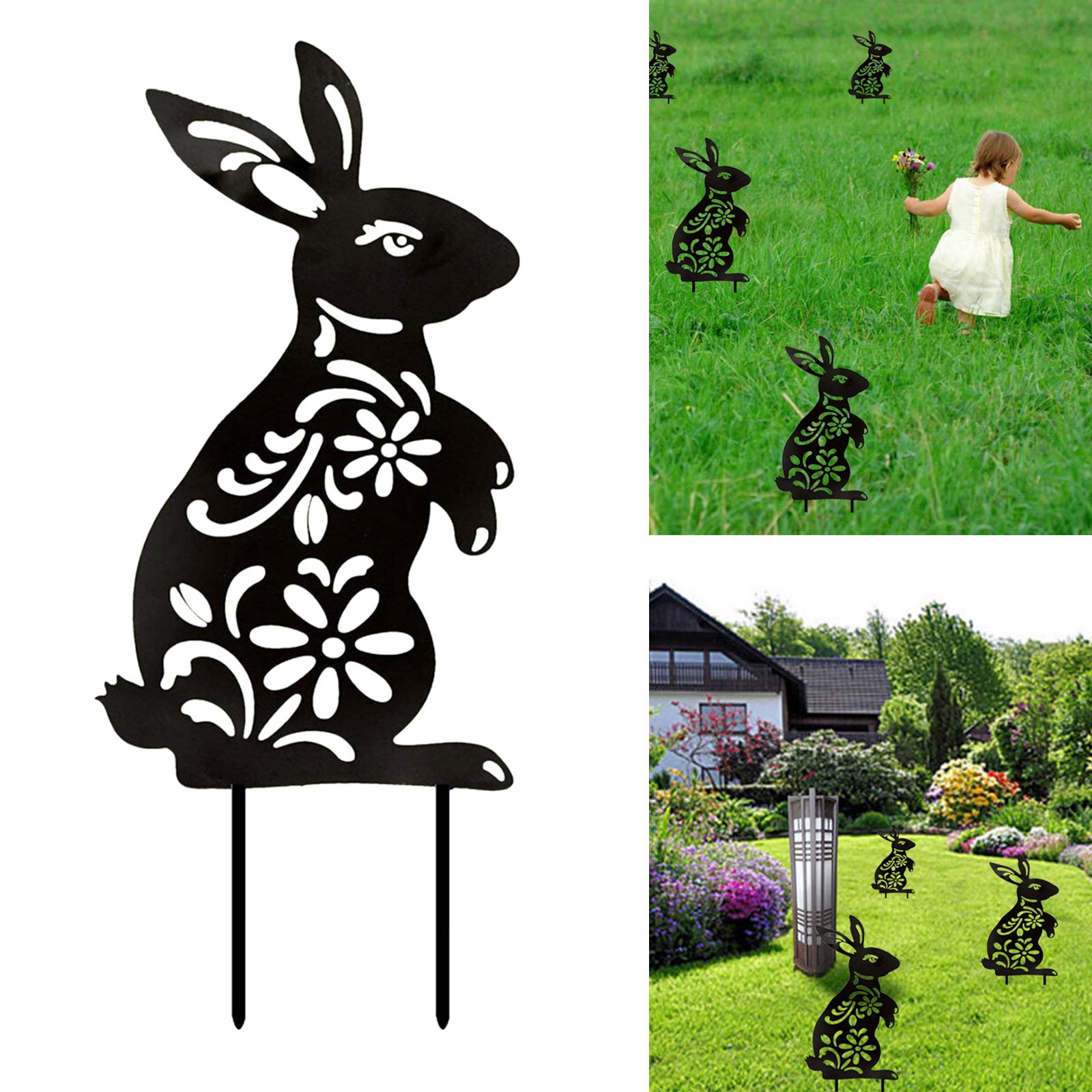 Easter Bunny Silhouette Garden Sculpture Lawn Ornaments for Patio Festival