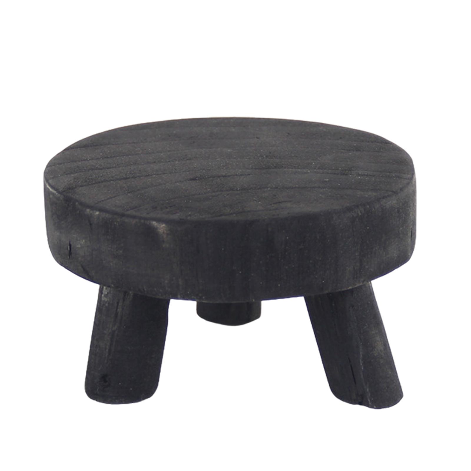 Wooden Planter Stool Black