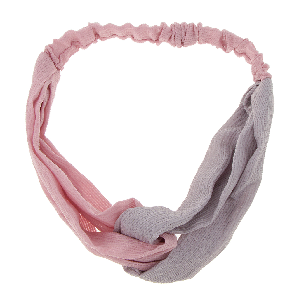 Women's Stretchy Headbands Twist Knot Wraps Turban Headwear Pink-Grey