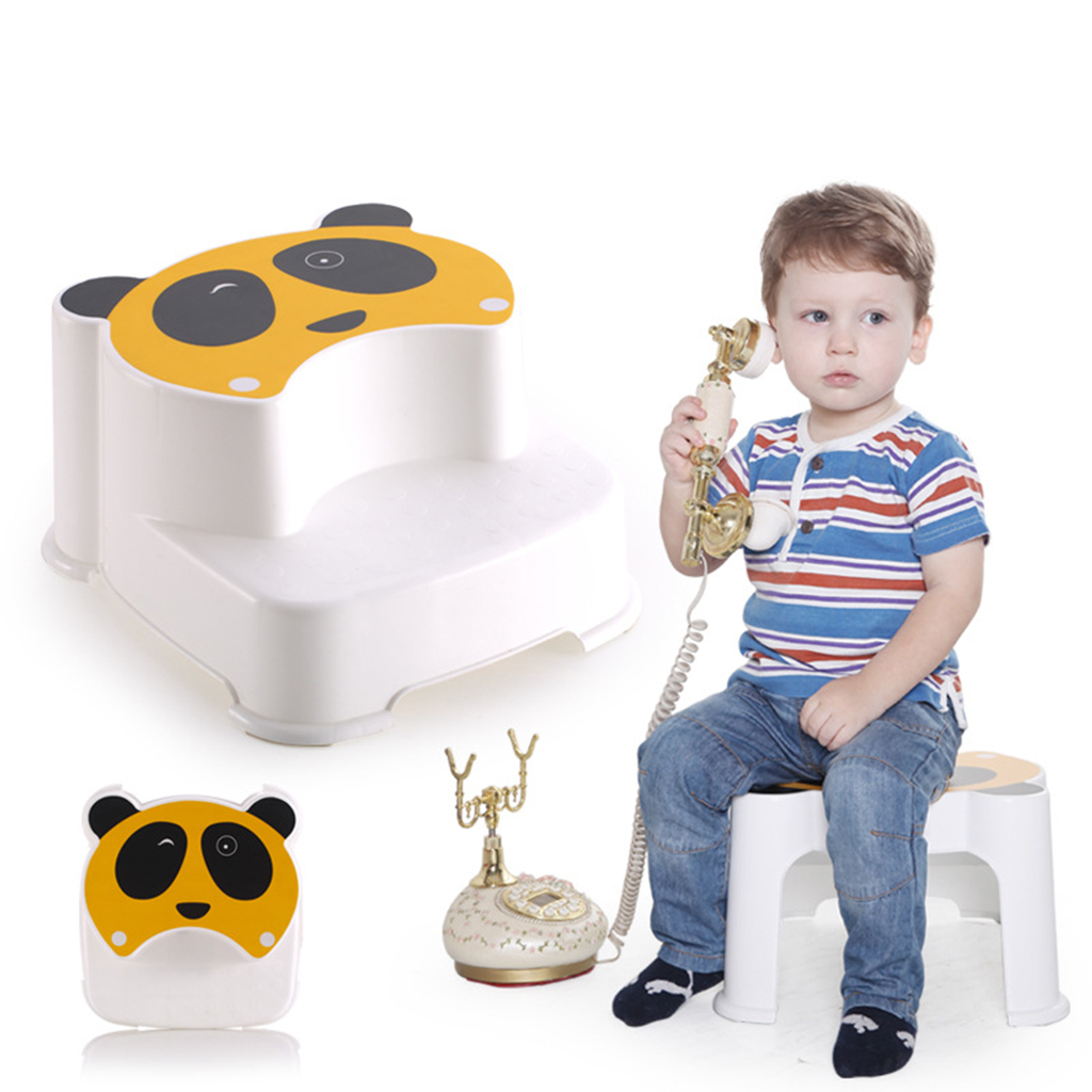 Napravi Rs Bebe Marchepied Double Mignonne Panda Modele Tabourets Pour Enfants Salle De Bains Toilette Entrainement Marche Pied Antiderapant Yellow Mobilier Meubles