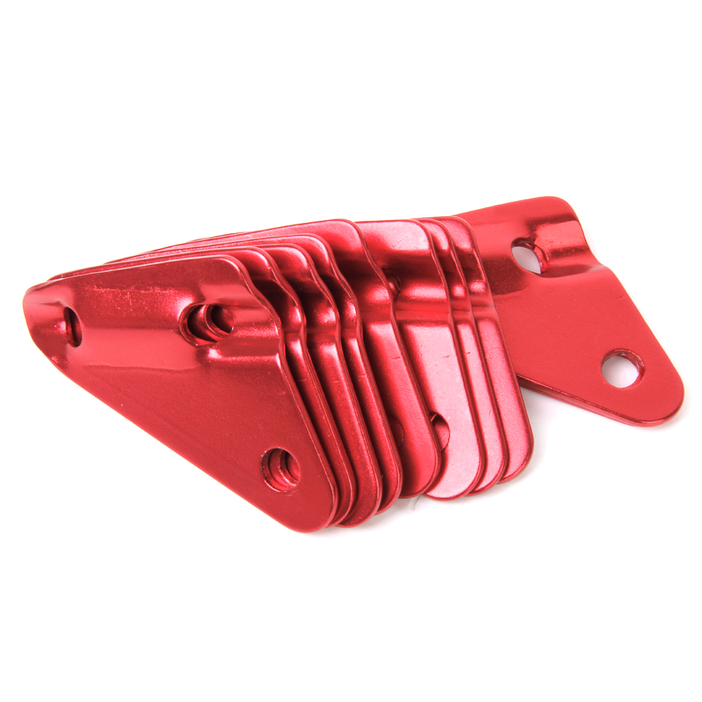 10pcs Alloy Triangle Camping Tent Guy Line Bent Runners Fastener Red-M