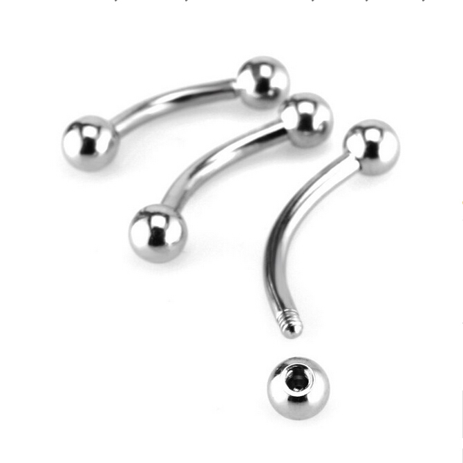 3Pcs Surgical Stainless Steel Barbell Belly Navel Ring Body Piercing Silver