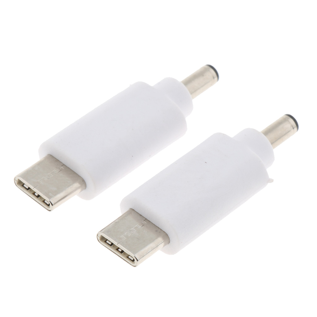 2pcs DC 3511 Male to Type-C Adapter for Letv or Other Type C Phone White