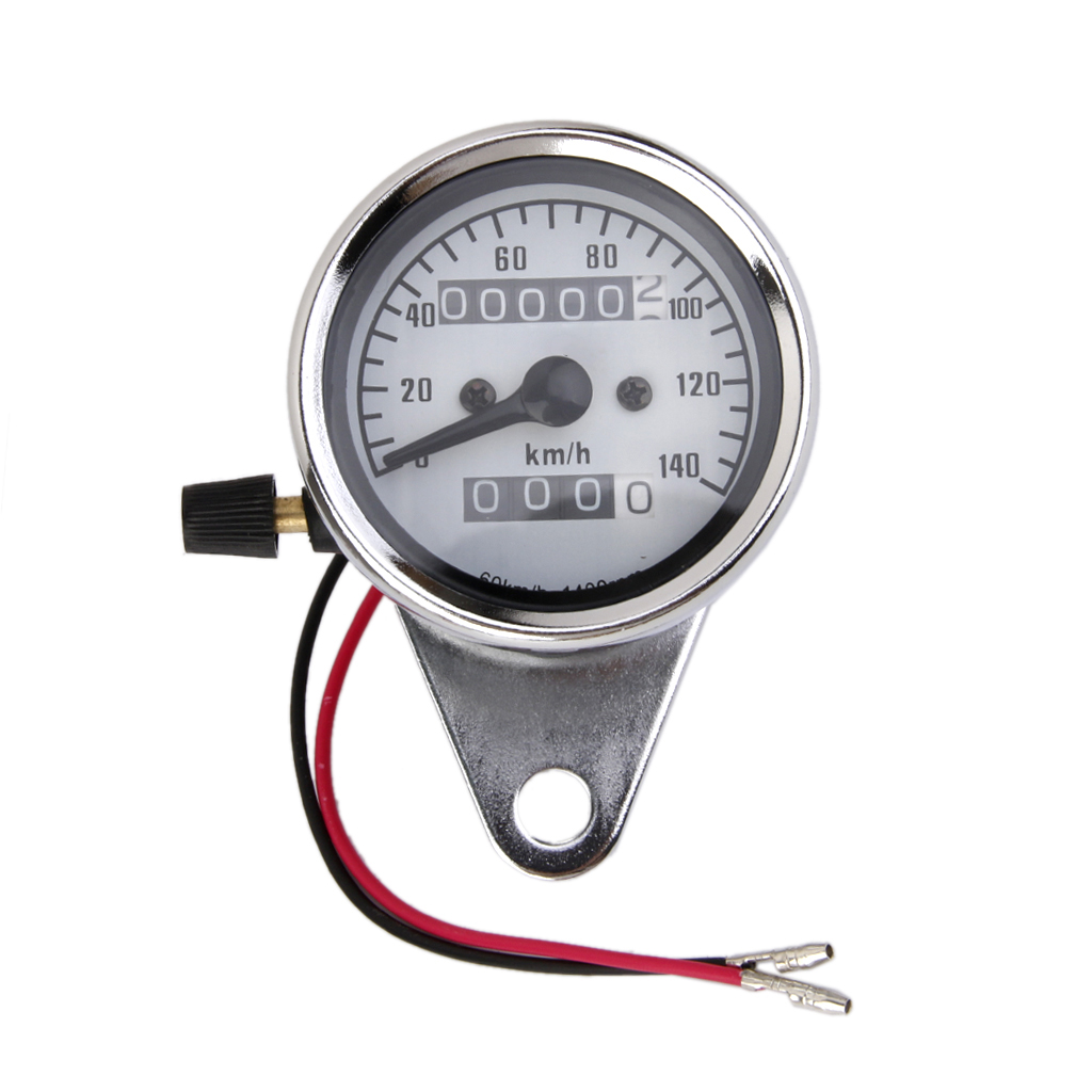 Universal Motorcycle Dual Odometer Speedometer Gauge Test Miles Speed meter