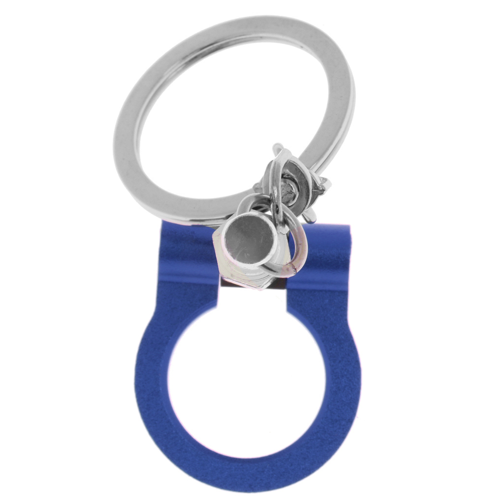 Auto Part Car Trailer Towing Round Hook Keychain Key Ring  Blue