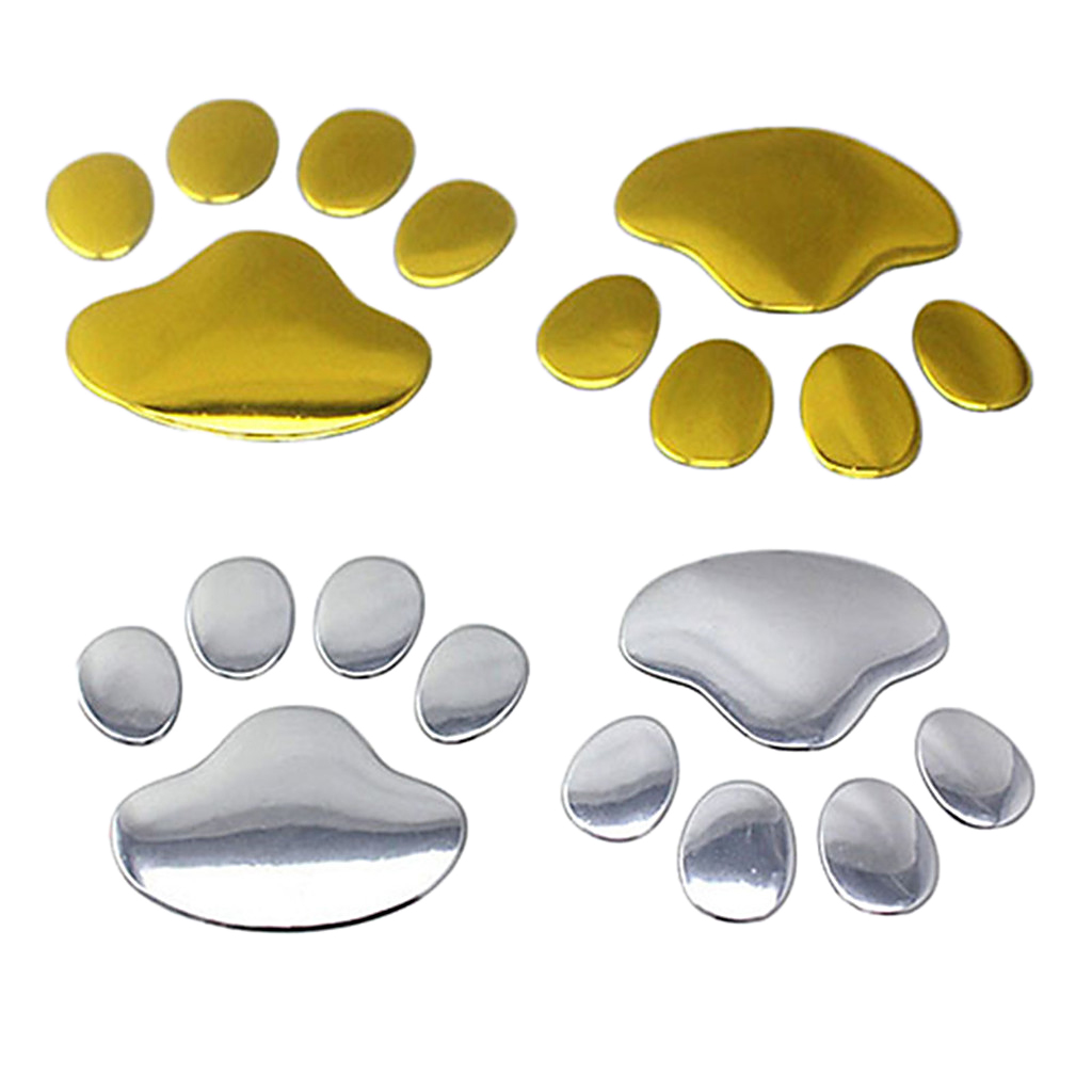 Pet Animal Paw Sticker Footprints Decor For Car Body Protector Gold