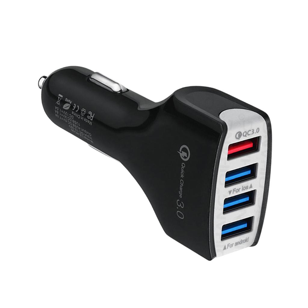 Multi 4 Port USB Car Charger Adapter Socket Quick Charge QC 3.0 5V 9V