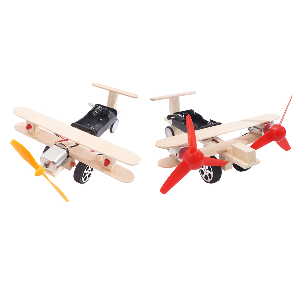 DIY Physical Science Experiment Toy Children Plane Wood Assemble Model ...