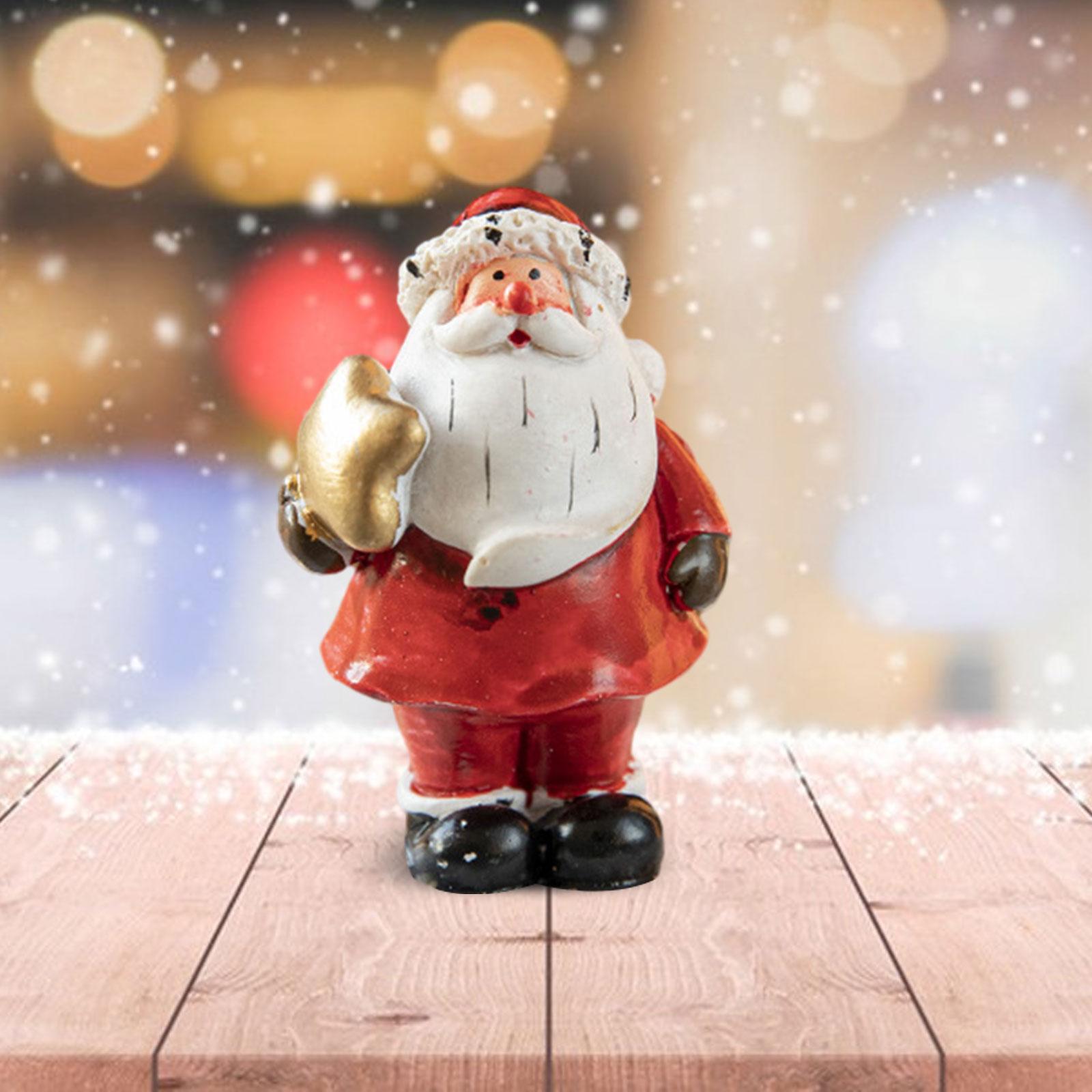 Christmas Santa Claus Ornaments 2023 Fireplace Holiday Resin Statue Figurine With Star