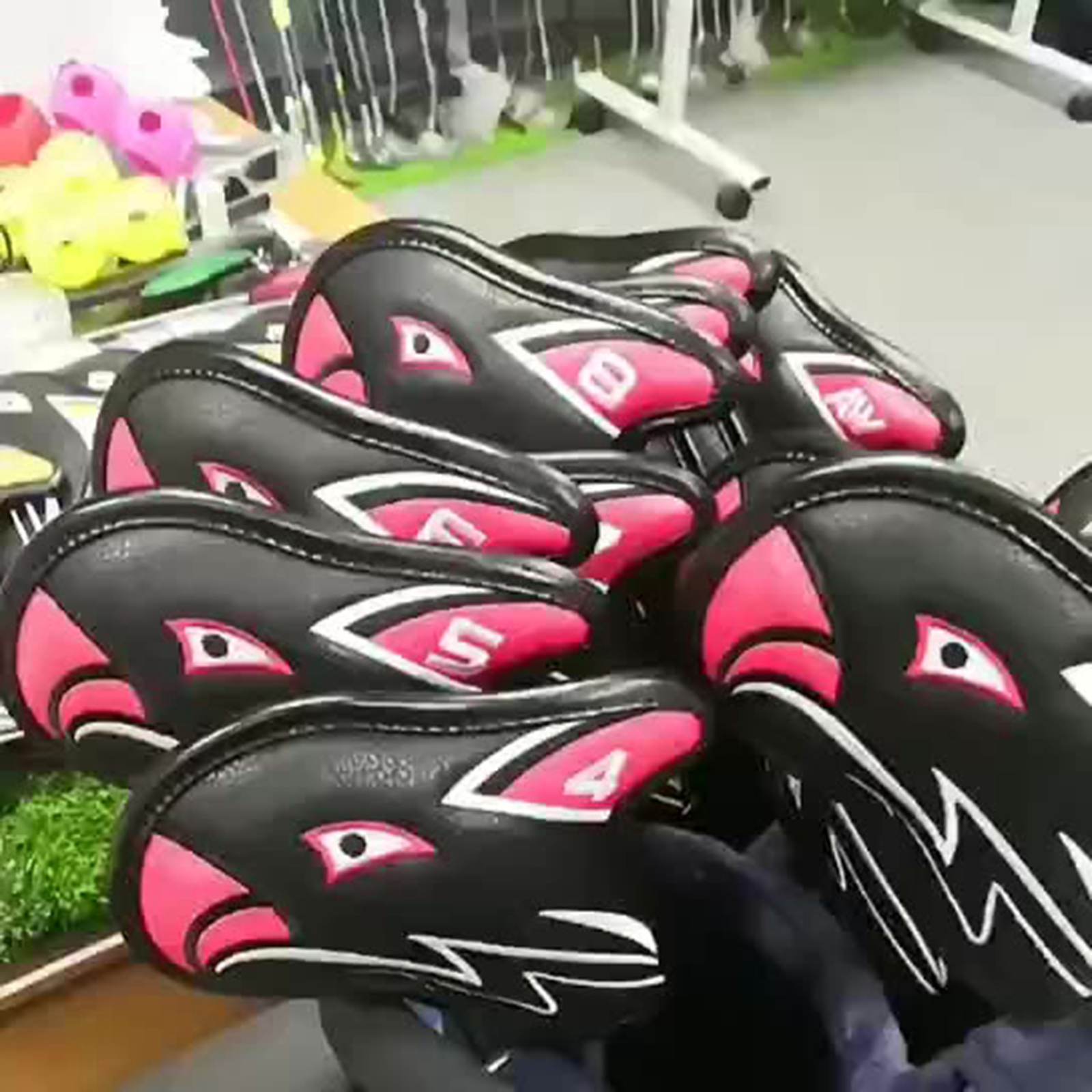 11pcs Waterproof Skull Golf Iron Head Cover Club Putter Headcover Red