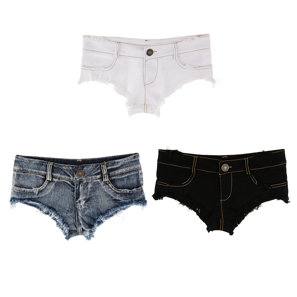 Sexy Womens Low Rise Mini Hot Shorts Ripped Jeans Micro Panties Thong