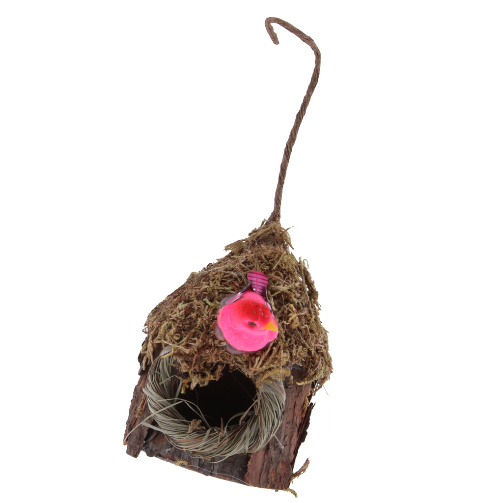 2pcs Natural Grass Woven Parrot Finch Hatching Breeding Nesting Birdhouse Nest 