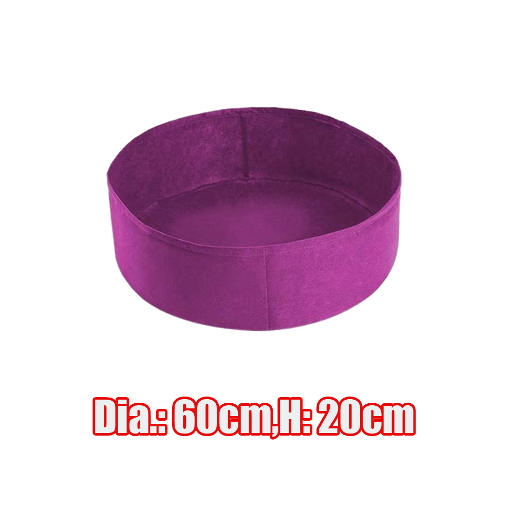 Round Felt Non-woven Plant Grow Bags Potato Container Purple_60x20cm