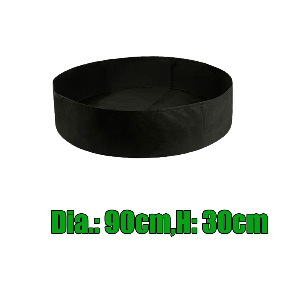 Round Felt Non-woven Plant Grow Bags Potato Container Black_90x30cm