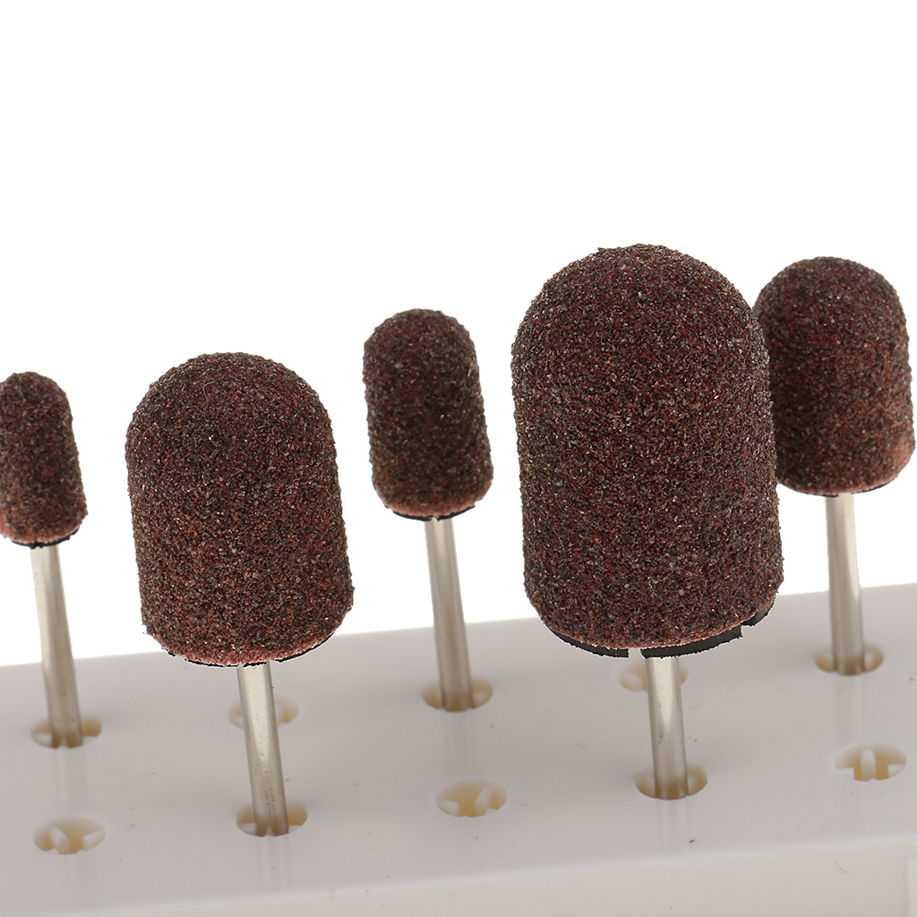2x5Pieces Pedicure Sanding Caps Mandrel Drill Bit Callus Nail Surface File Set