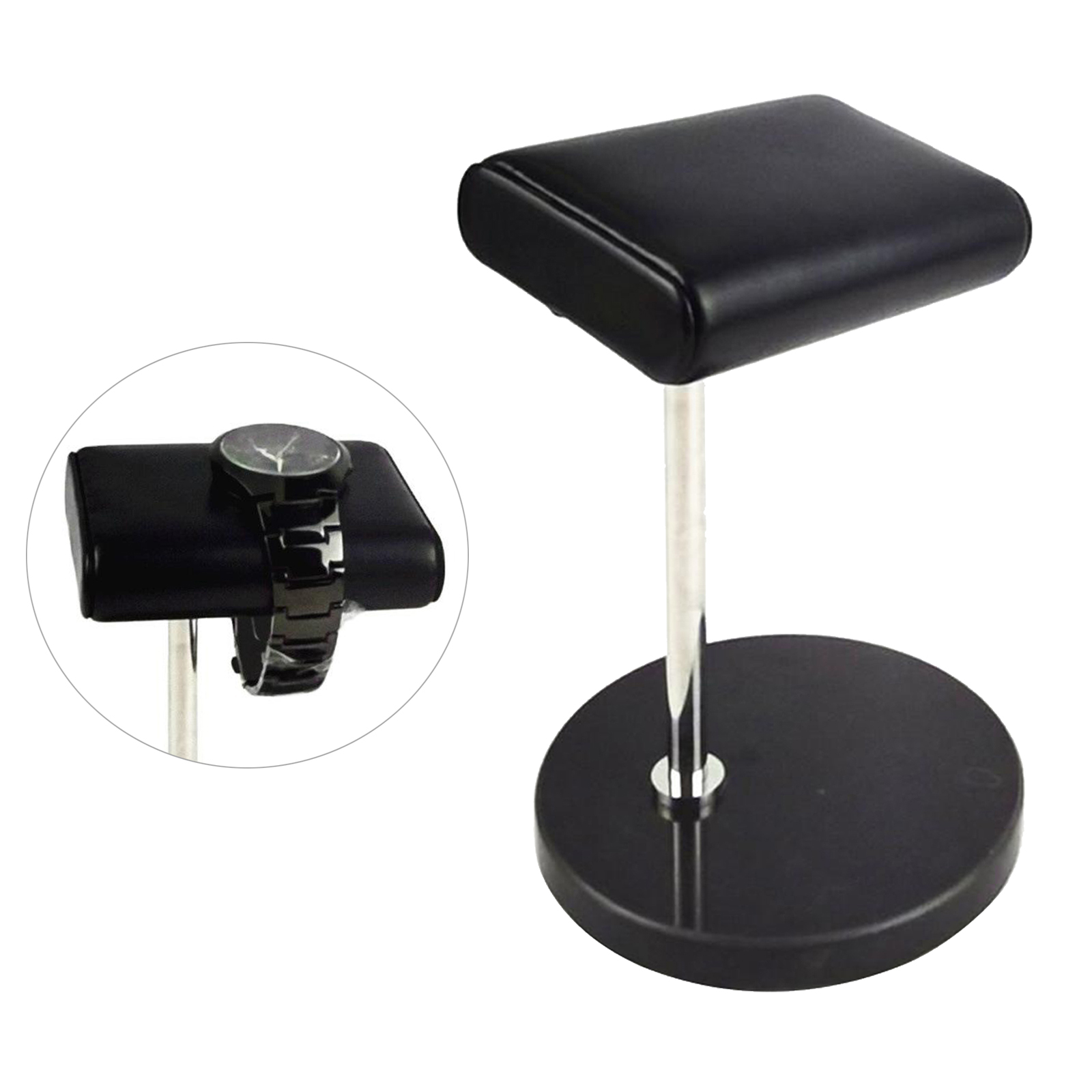 Watch Display Stand Bracelet Jewelry Holder Black marble silver pole