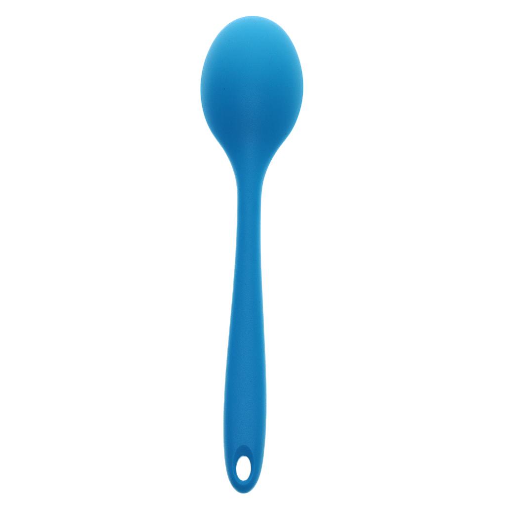 2xCreative Silicone Small Spoon  Kitchen Utensils Tool Flatware Blue