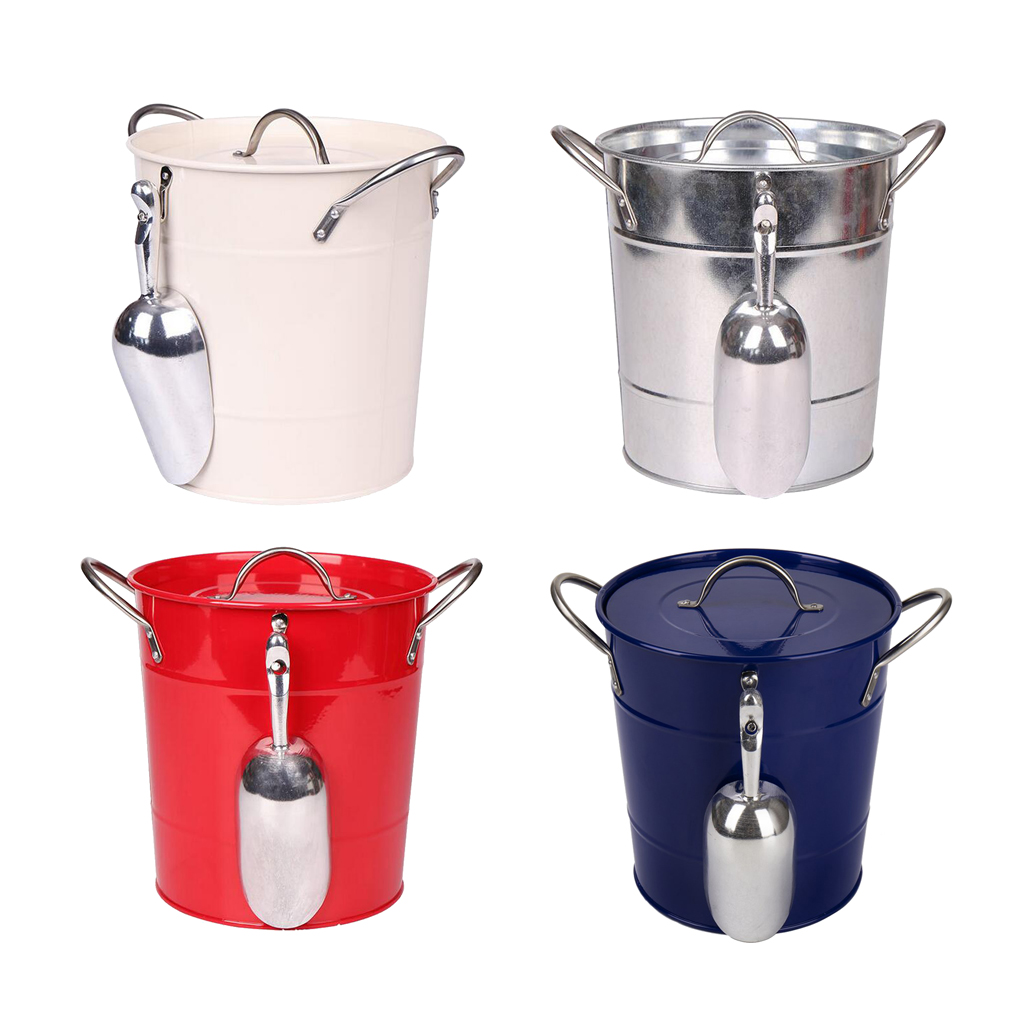 Wine//Champagne Ice Bucket Iron Wine Cooler Bucket with Scoop Bar Equipment