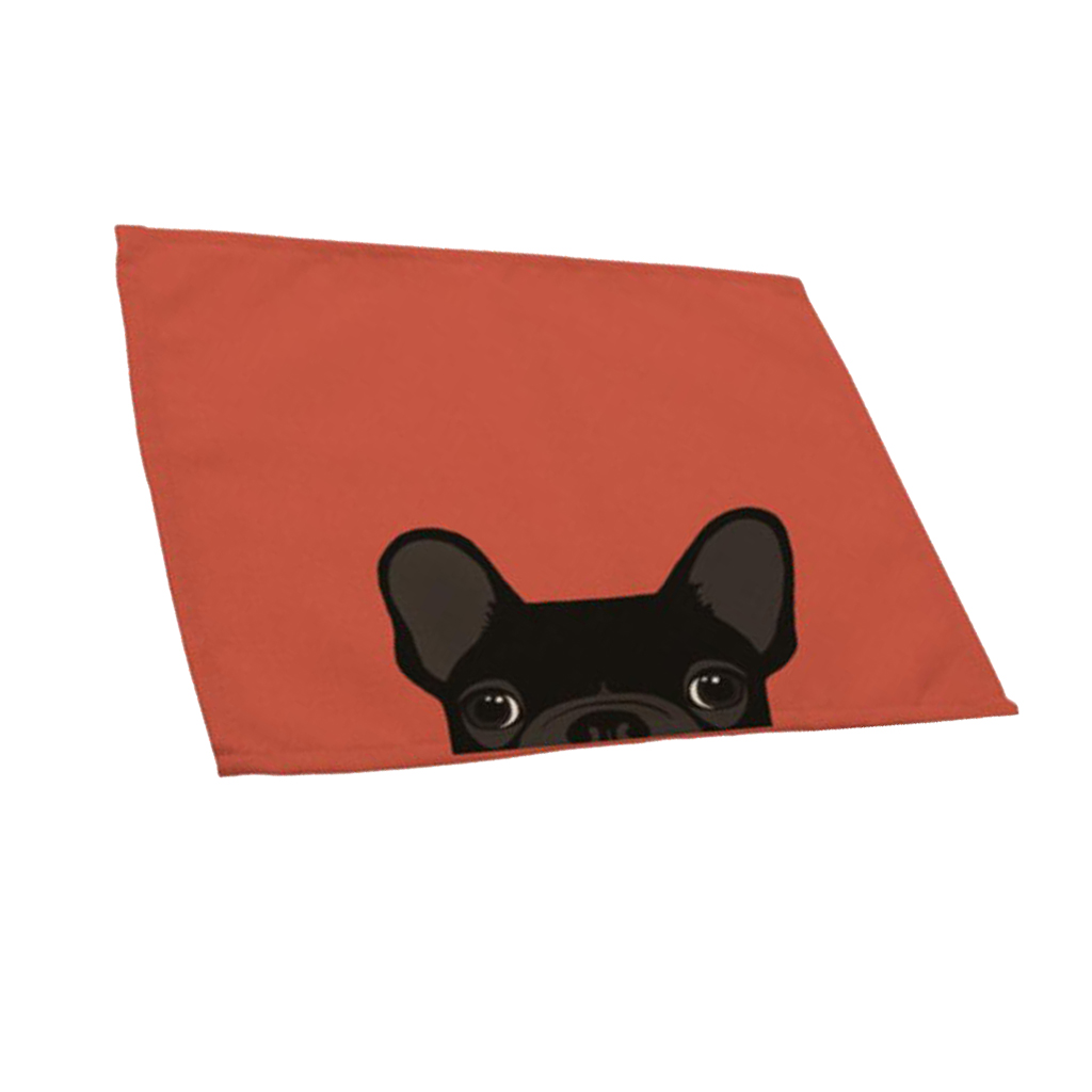 Cotton Linen Placemats Cute cat and dog print cotton Table Mats 10